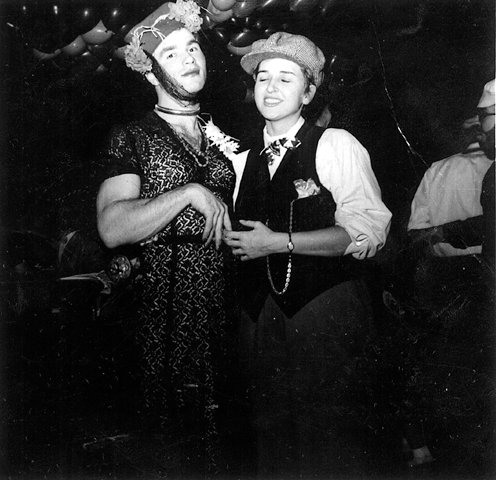 Clifford and Mary Anderson at Halloween party, ca 1952