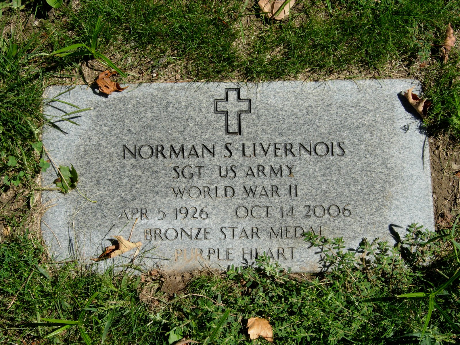 Gravestone of Norman Livernois